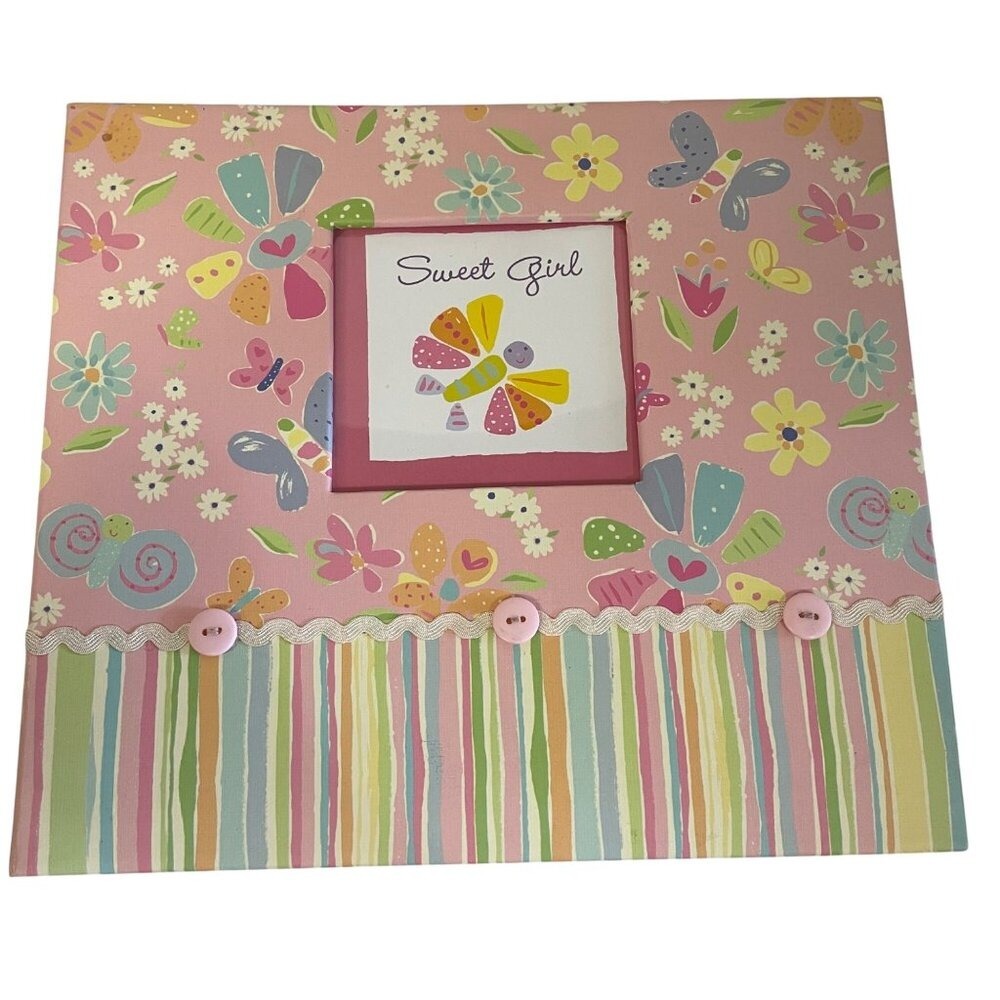 Target Scrapbook Kit Baby Girls Pink Butterfly Floral Stripes Ric Rac 2008